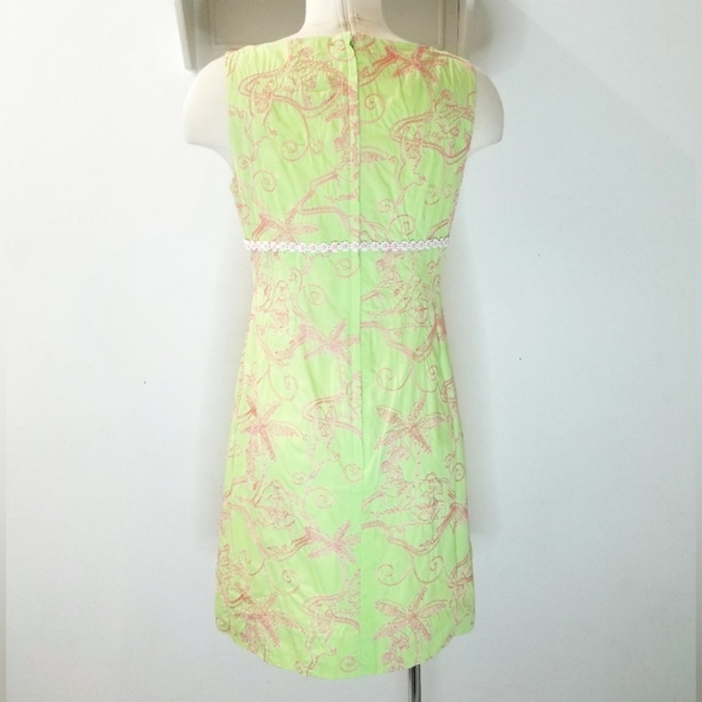 Lilly Pulitzer Vintage White Label Staci Shift Dress Pistachio Monkey Business 4 - Picture 4 of 14